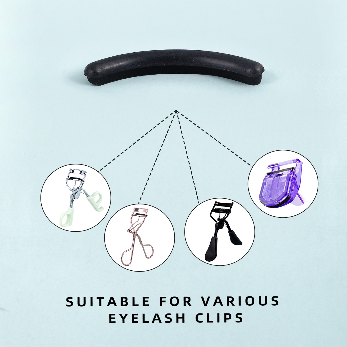 睫毛工具8件套-黑色带梳柄