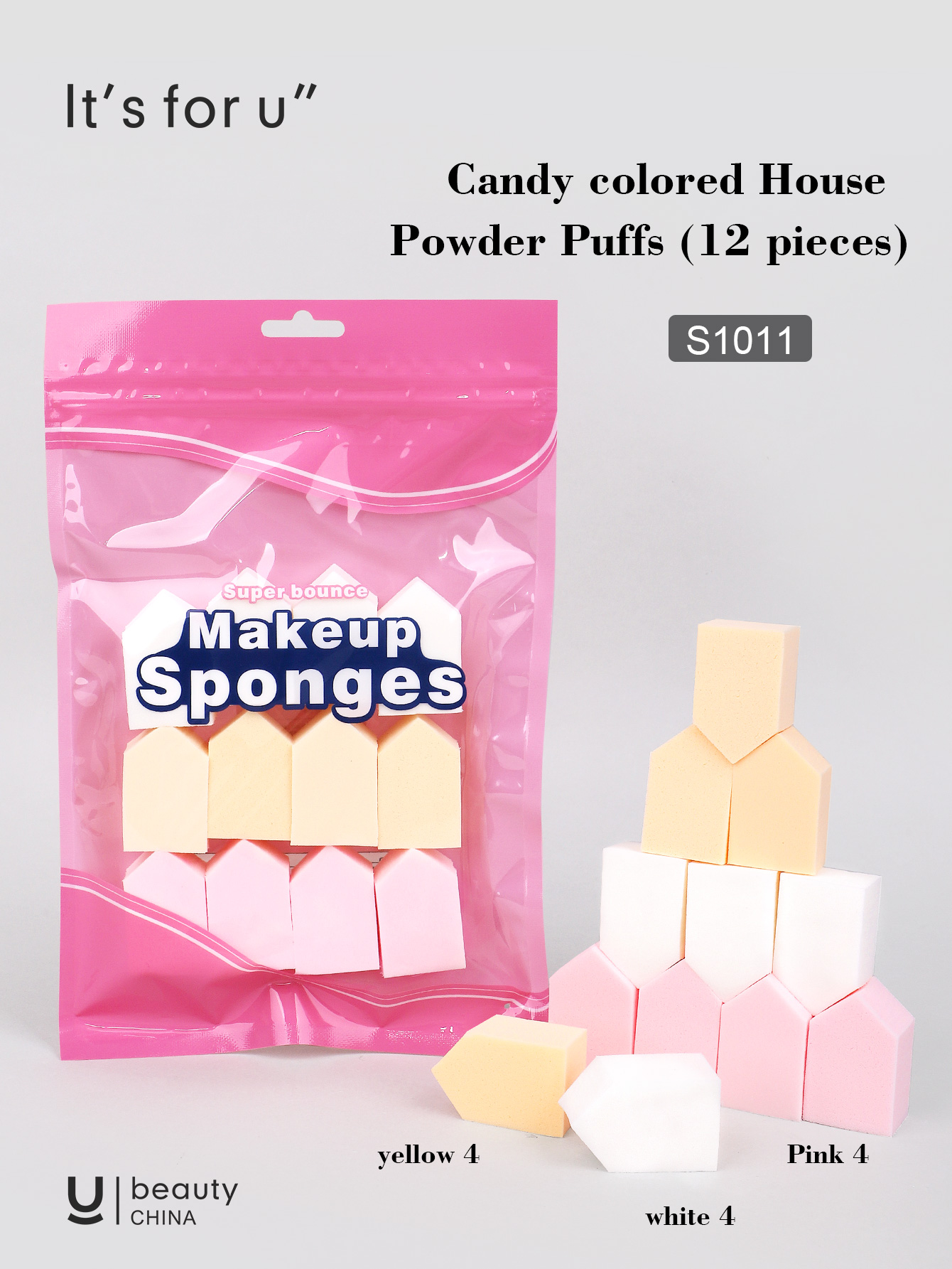 It's for you -Candy colored HousePowder Puffs (12 pieces)(S1011)