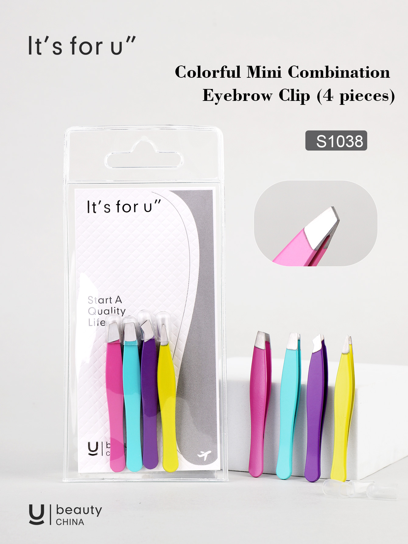 It's for you -Colorful Mini Combination Eyebrow Clip (4 pieees)(s1038)