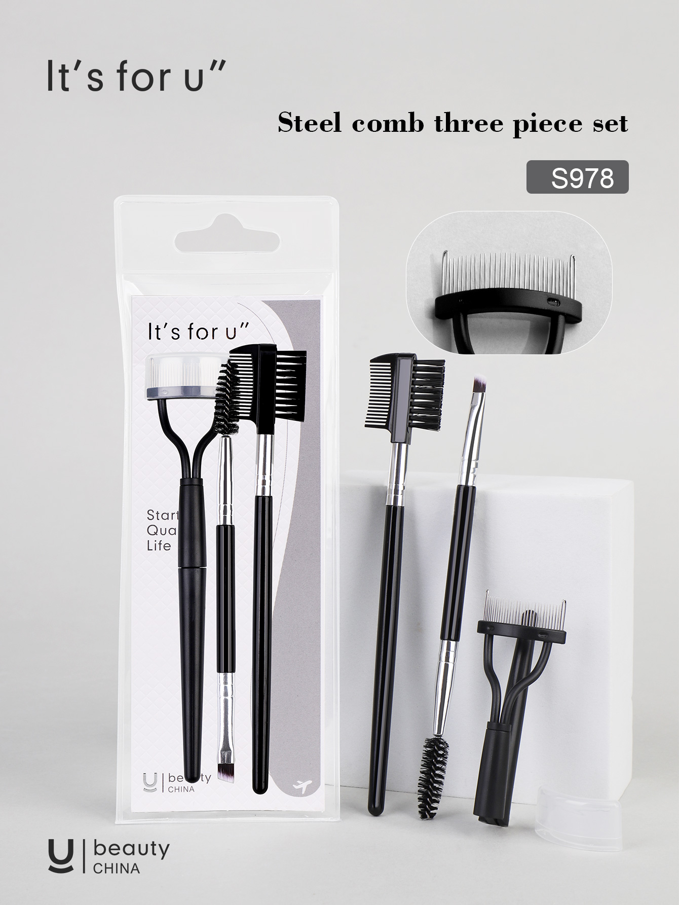 It's for you -Steel comb three piece set（s978）