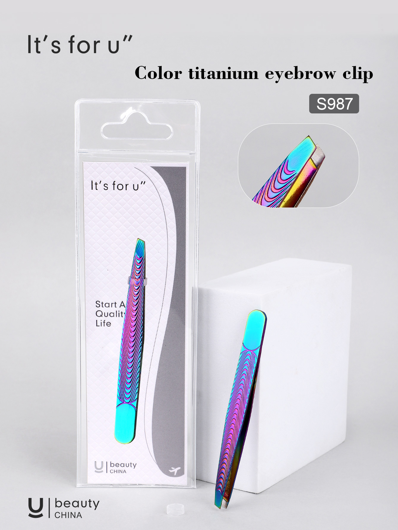 It's for you -Color titanium eyebrow clip(S987)