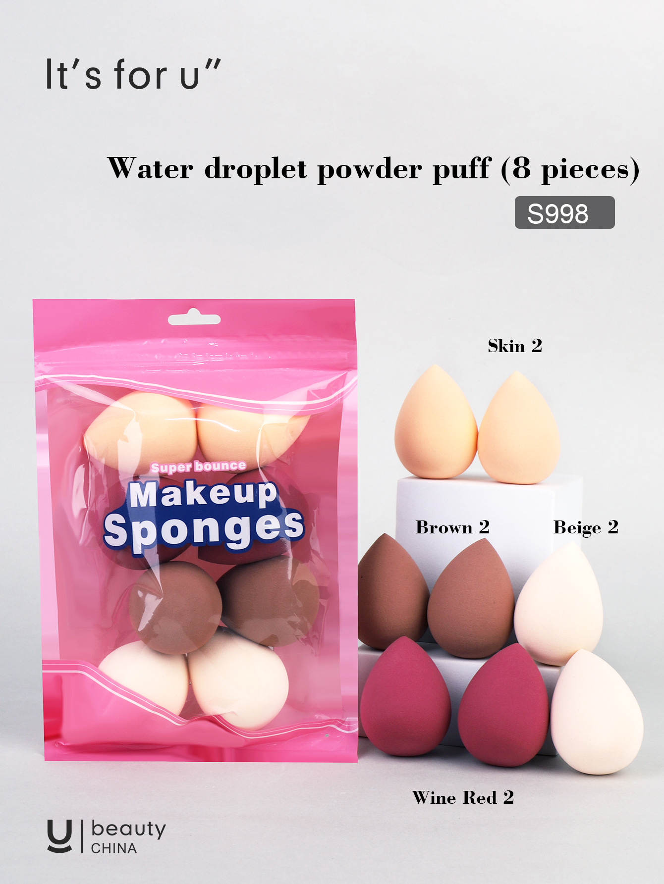It's for you -powder puff  Water droplet powder puff (8 pieces)（s998）