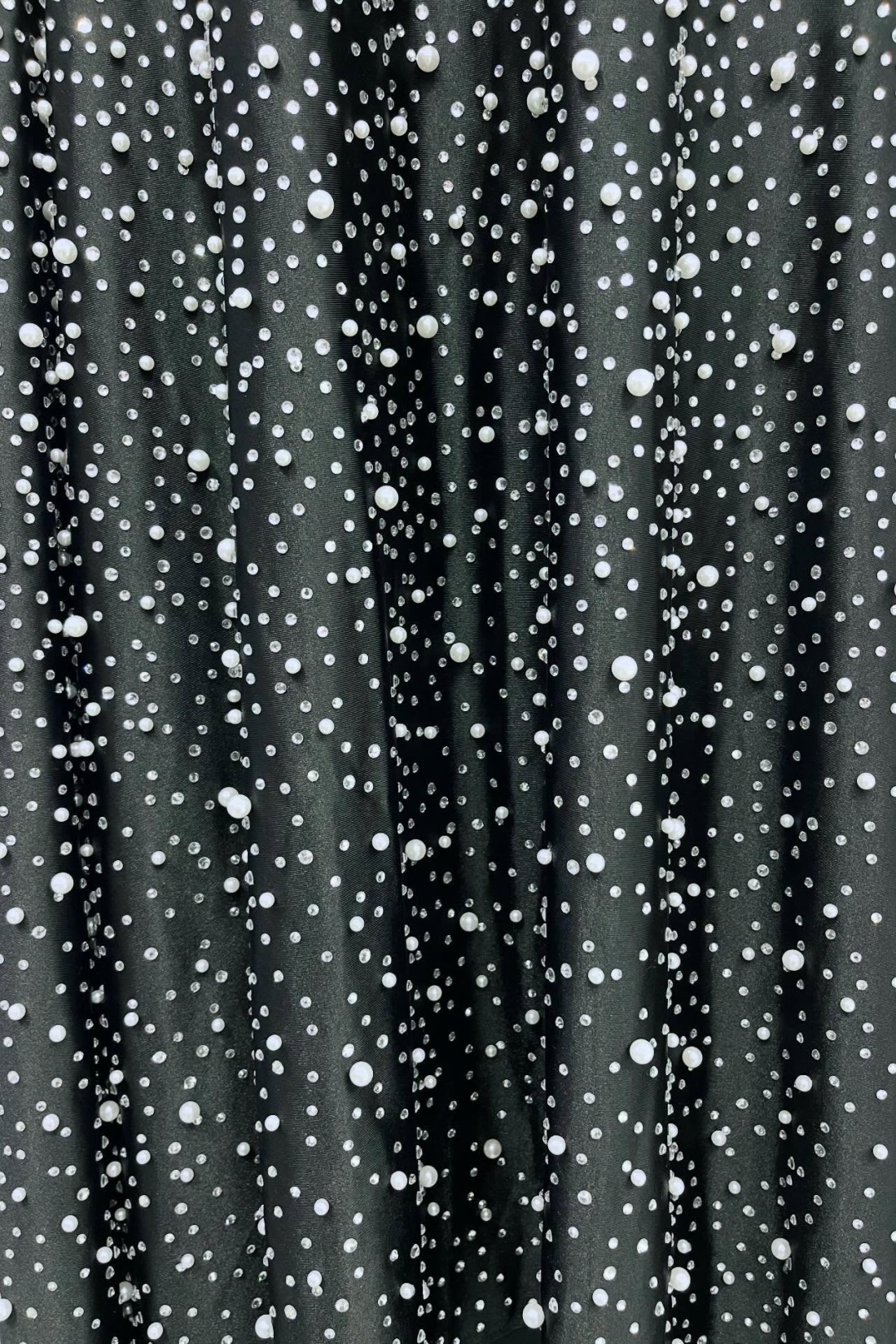 Black V Neck Spaghetti Straps Mermaid Long Prom Dress With Pearls