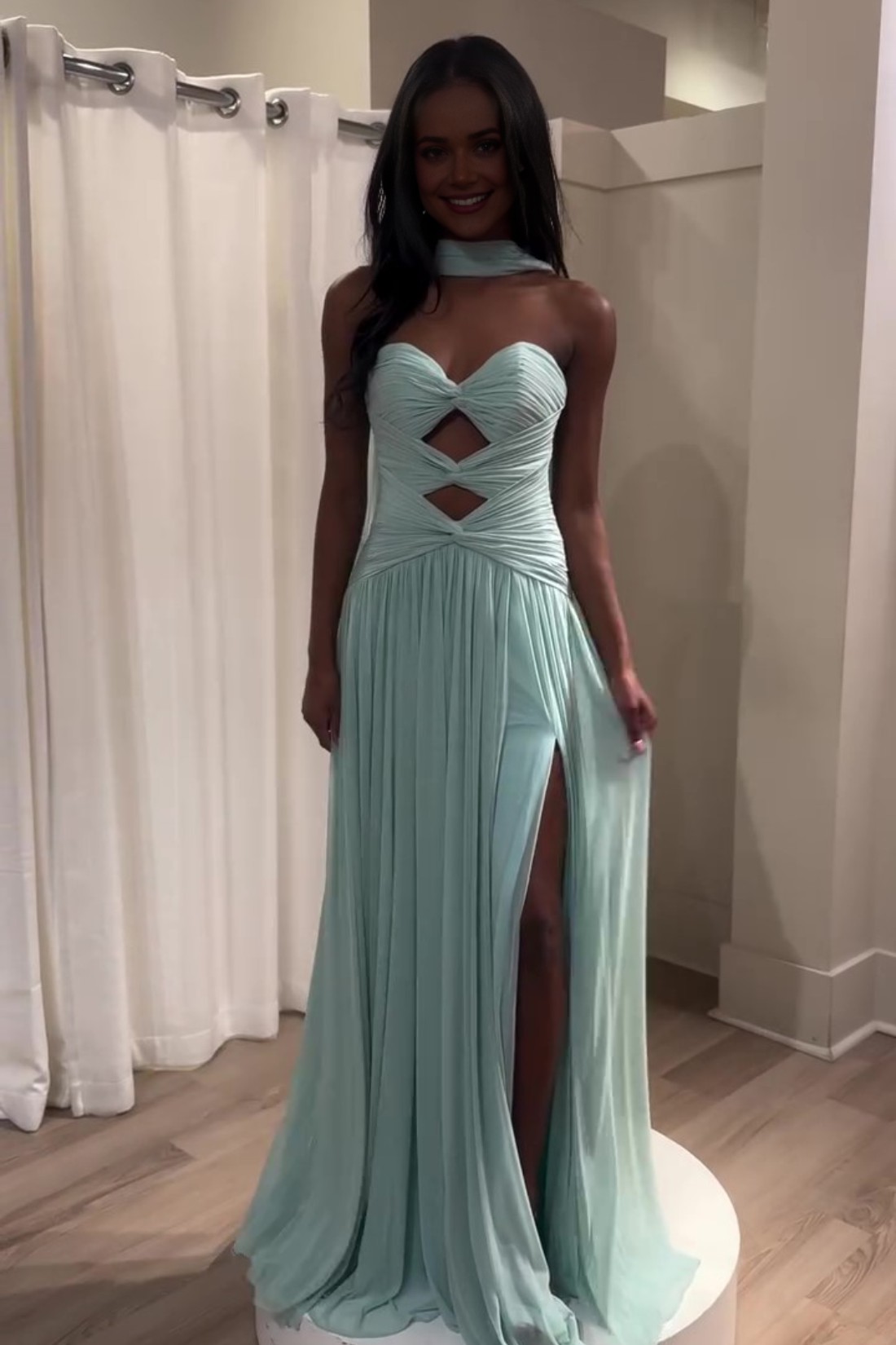 Hot Pink Sweetheart Long Prom Dress With Slit