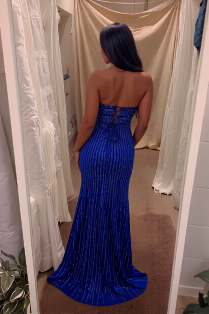 Mermaid Sexy Sweetheart Keyholes Long Prom Dress With Beads