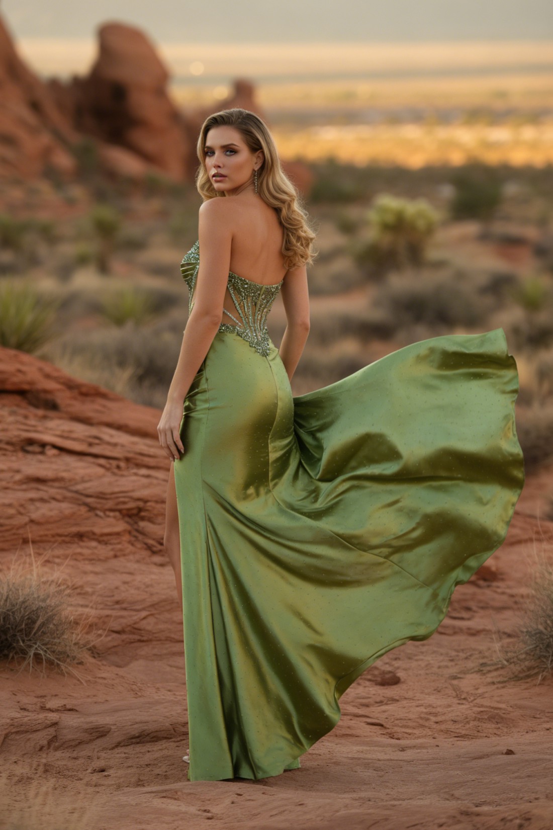 Mermaid Green Sheath Strapless Sweetheart Prom Dress