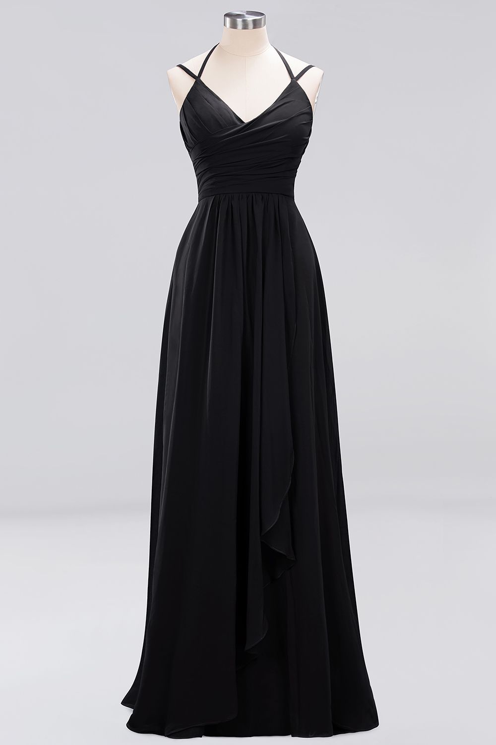 A-line Spaghetti Straps Sleeveless Ruffles Floor-Length Bridesmaid Dresses - YESBABYONLINE