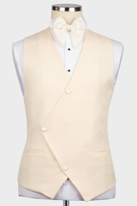 Light Champagne Notched Lapel Three Pieces Wedding Men Suits