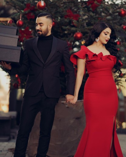 Off the Shoulder Red Prom Dresses Evening dresses long - YESBABYONLINE