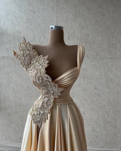 Gorgeous Long A-line Straps Asymmetric Chiffon Prom Dress with Ruffles - YESBABYONLINE