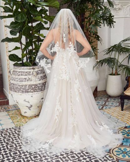 Glamorous Long A Line Spaghetti Straps Floor Length Backless Lace Wedding Dresses - YESBABYONLINE