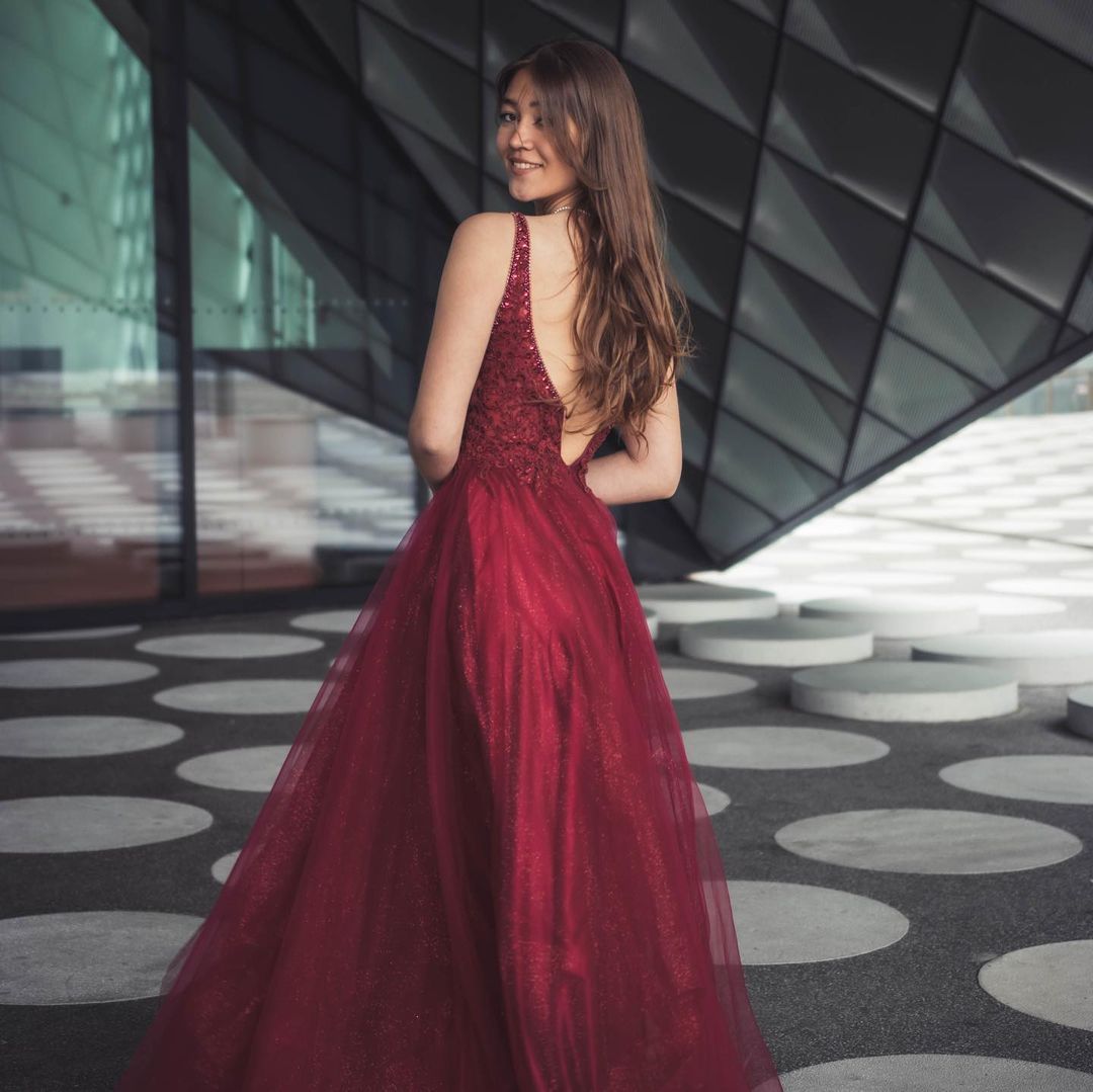 Burgundy Long A-line Sweetheart Sleeveless Tulle Lace Appliques Prom Dresses - YESBABYONLINE
