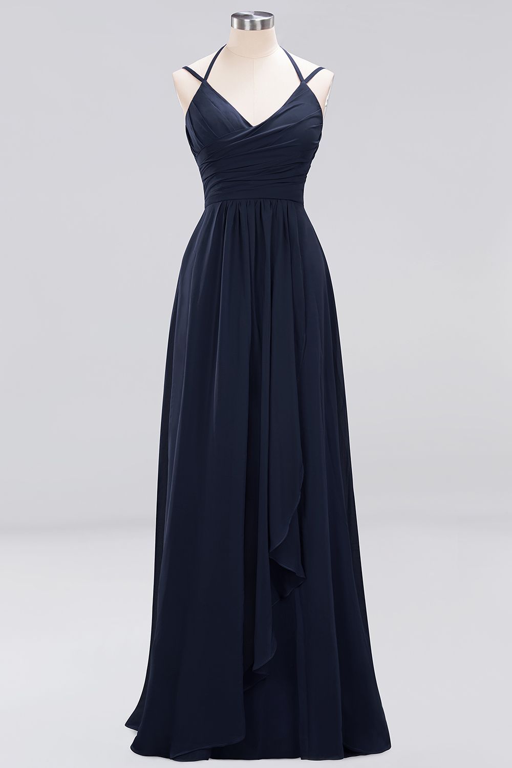 A-line Spaghetti Straps Sleeveless Ruffles Floor-Length Bridesmaid Dresses - YESBABYONLINE