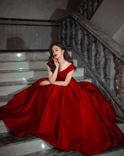 Gorgeous Long Off-the-shoulder Backless Floor-length A-line Ruffles Prom Dresses - YESBABYONLINE