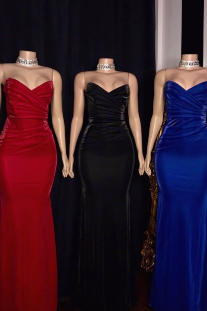 Long Mermaid Sweetheart Floor Length Evening Prom Dresses - YESBABYONLINE