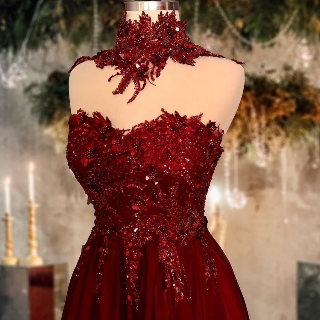Vintage Long A-line Sweetheart Lace Ruffles Floor-length Prom Dresses - YESBABYONLINE