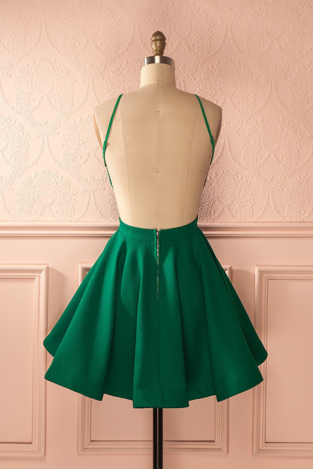 Chic Short A-line Satin Open Back Prom Homecoming Dress - YESBABYONLINE