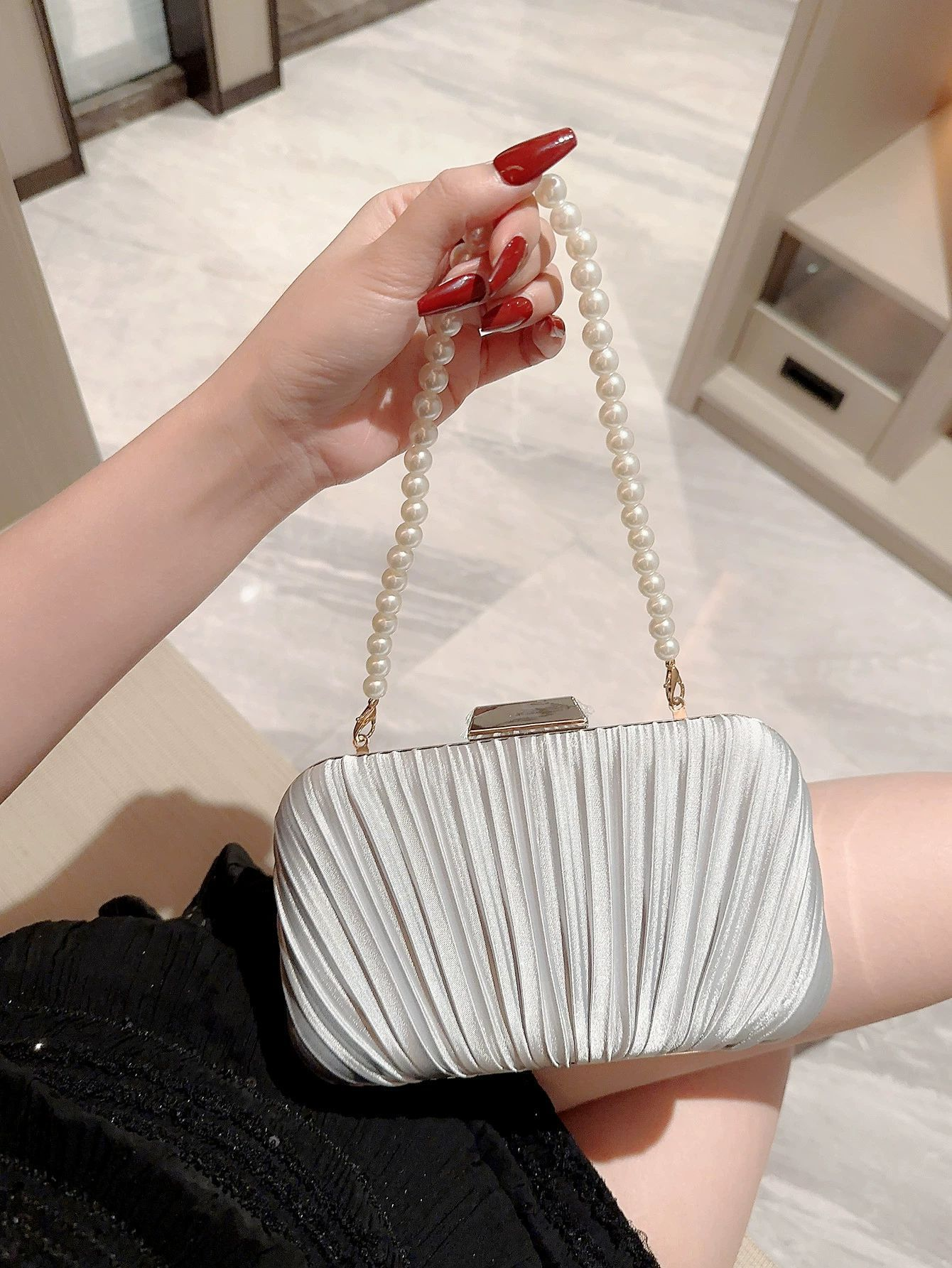 Beaded Tassel Clutch Bag