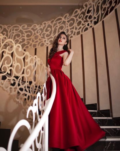 Gorgeous Long Off-the-shoulder Backless Floor-length A-line Ruffles Prom Dresses - YESBABYONLINE