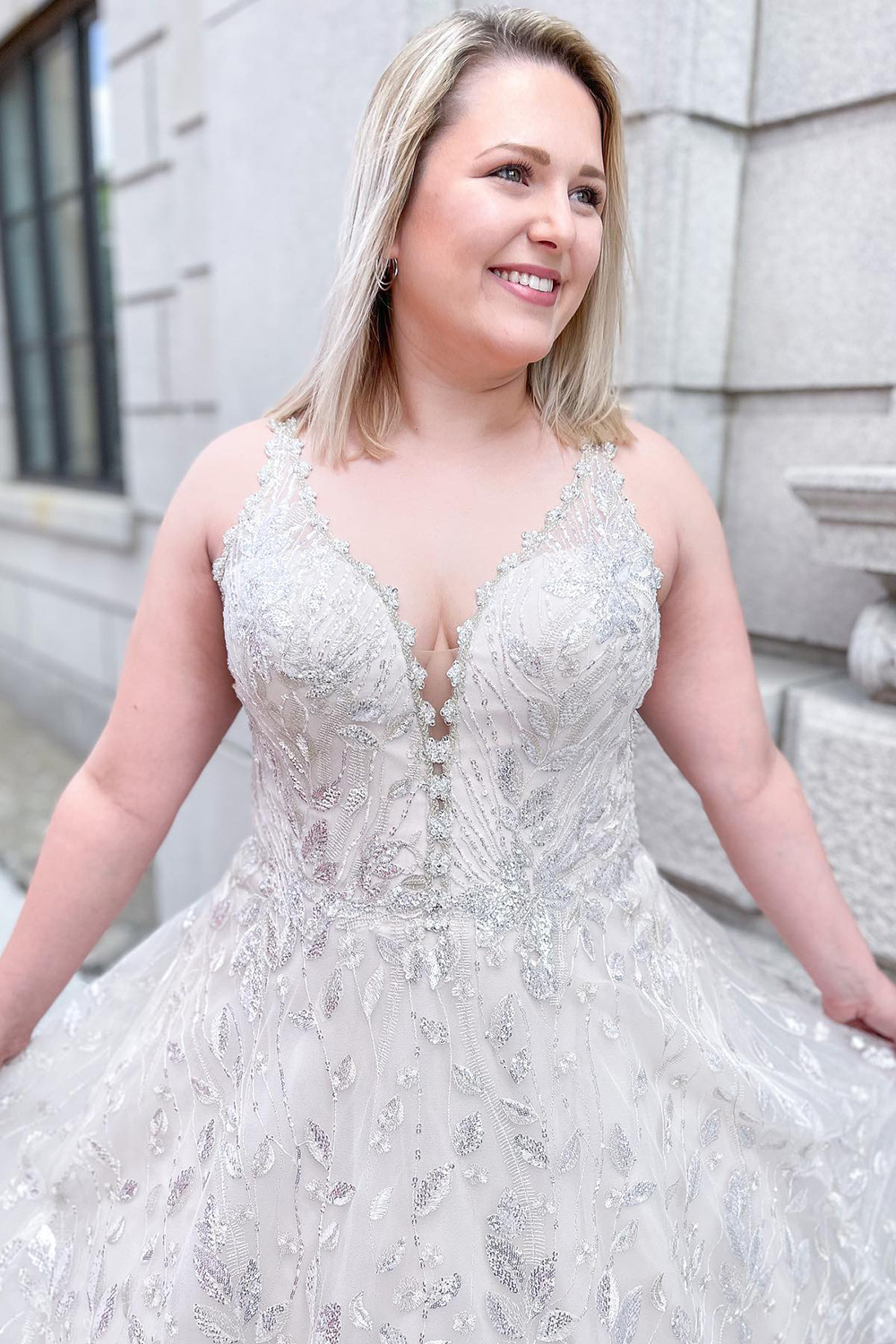 Charming Long A-Line Appliques Lace Sweetheart Wide Straps Ruffles Tulle Wedding Dress - YESBABYONLINE