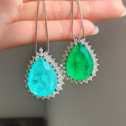 Paraiba Tourmaline Teardrop Necklace