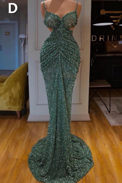 Glitter Long A-line Off the Shoulder Mermaid Prom Dress with Slit - YESBABYONLINE