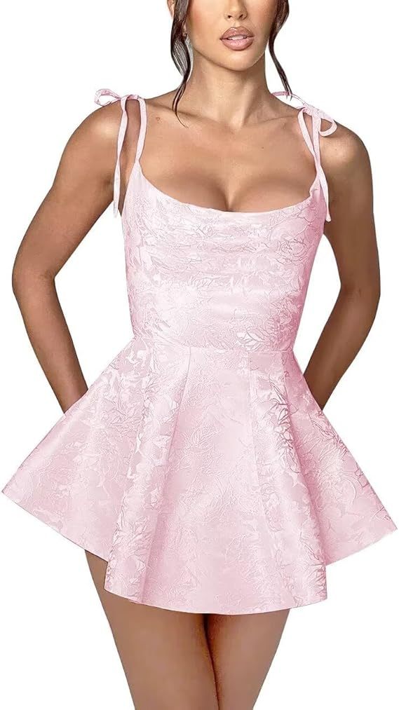 A-line Short Spaghetti Straps Satin Sleeveless Homecoming Dress - YESBABYONLINE