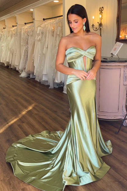 Sweetheart Cut Out Mermaid Long Prom Dress with Slit