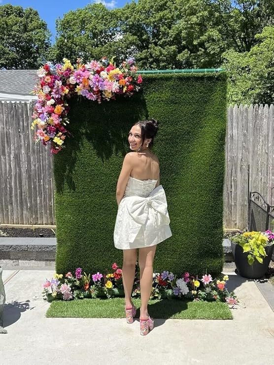 Strapless Short Ball Gown Sleeveless Lace up Jacquard Satin Homecoming Dress with Bow - YESBABYONLINE