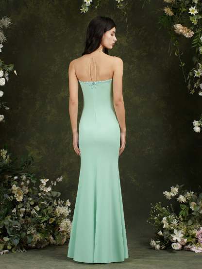 Long Sleeveless Lace Appliques Mermaid Evening Dress - YESBABYONLINE