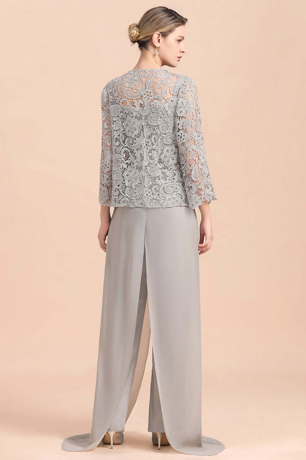 Appliques Lace Mother Of The Bride Dress Chiffon Jumpsuit with jacket Yesbabyonline