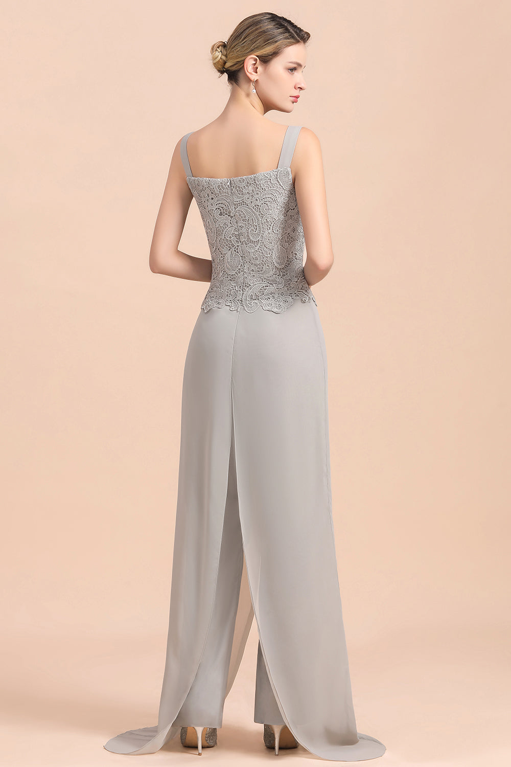 Appliques Lace Mother Of The Bride Dress Chiffon Jumpsuit with jacket Yesbabyonline 