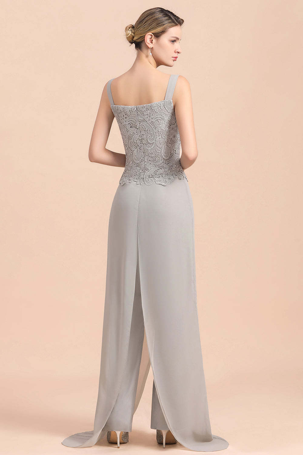 Appliques Lace Mother Of The Bride Dress Chiffon Jumpsuit with jacket Yesbabyonline
