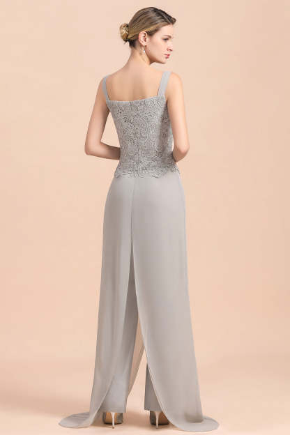 Appliques Lace Mother Of The Bride Dress Chiffon Jumpsuit with jacket Yesbabyonline 