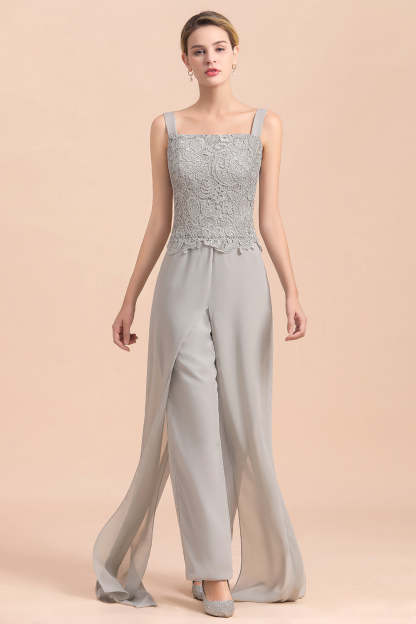 Appliques Lace Mother Of The Bride Dress Chiffon Jumpsuit with jacket Yesbabyonline 