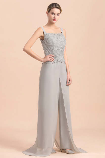 Appliques Lace Mother Of The Bride Dress Chiffon Jumpsuit with jacket Yesbabyonline 