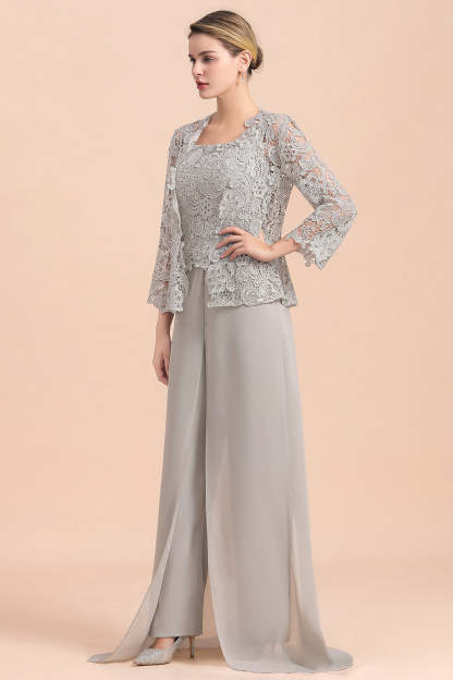 Appliques Lace Mother Of The Bride Dress Chiffon Jumpsuit with jacket Yesbabyonline 