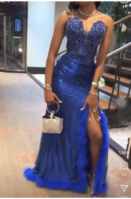 Sweetheart Long Mermaid Slit Lace Up Back Appliques Lace Prom Dress
