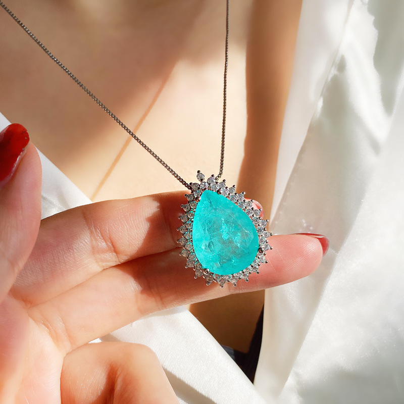 Paraiba Tourmaline Teardrop Necklace