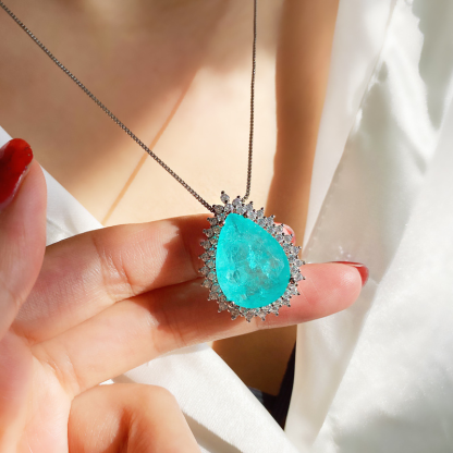 Paraiba Tourmaline Teardrop Necklace