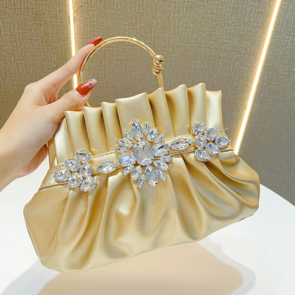  Classic Rhinestone Lucky Clutch Bag