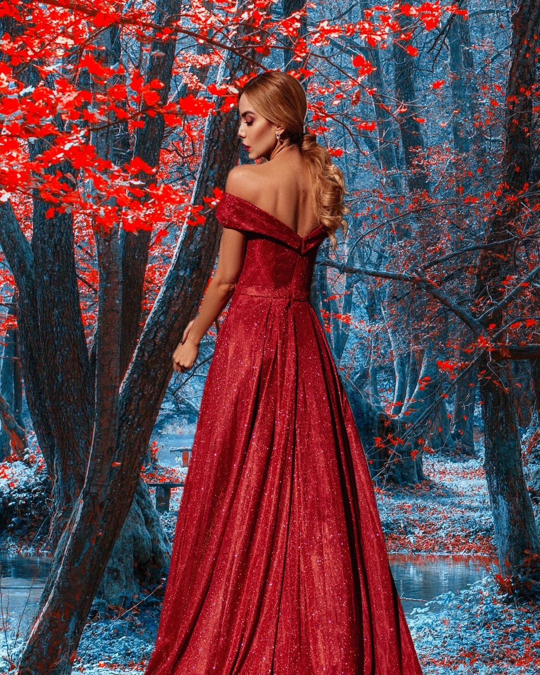 Stunning Long A-line Off-the-shoulder Backless Floor-length Ruffles Sequins Prom Dress - YESBABYONLINE