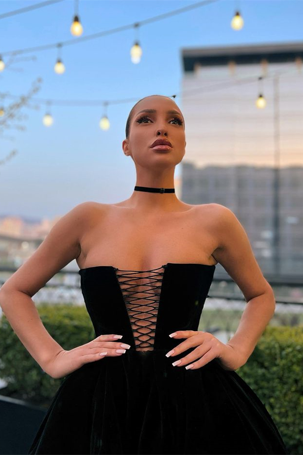 Beautiful Short Strapless Tea-Length Satin A-Line Prom Dresses with Pockets - YESBABYONLINE