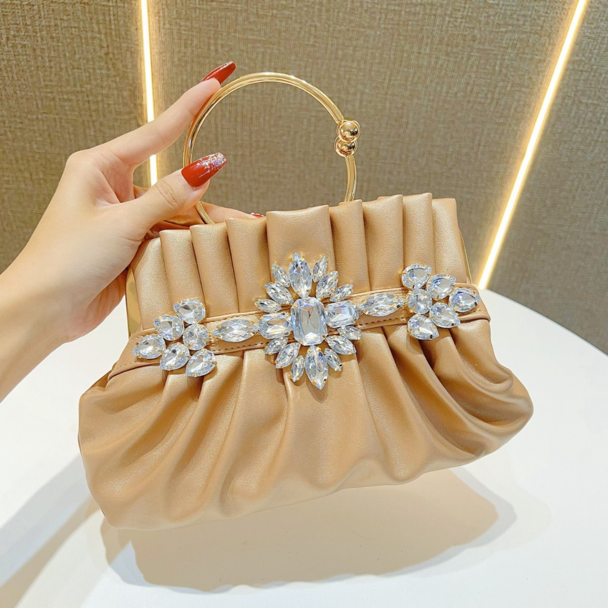  Classic Rhinestone Lucky Clutch Bag