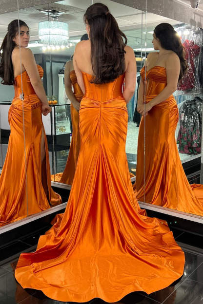 Sweetheart Cut Out Mermaid Long Prom Dress with Slit