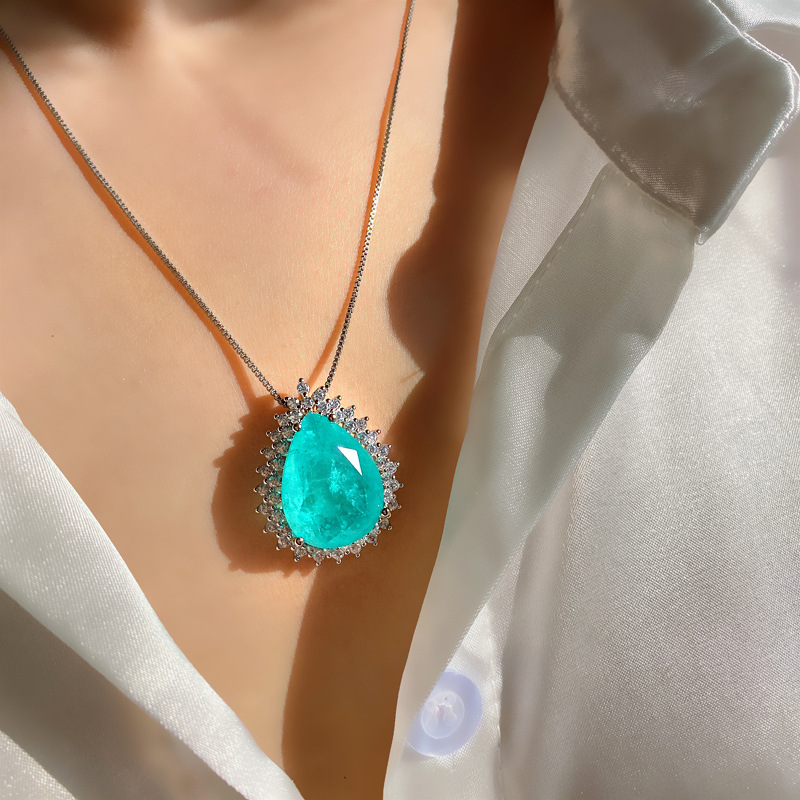 Paraiba Tourmaline Teardrop Necklace