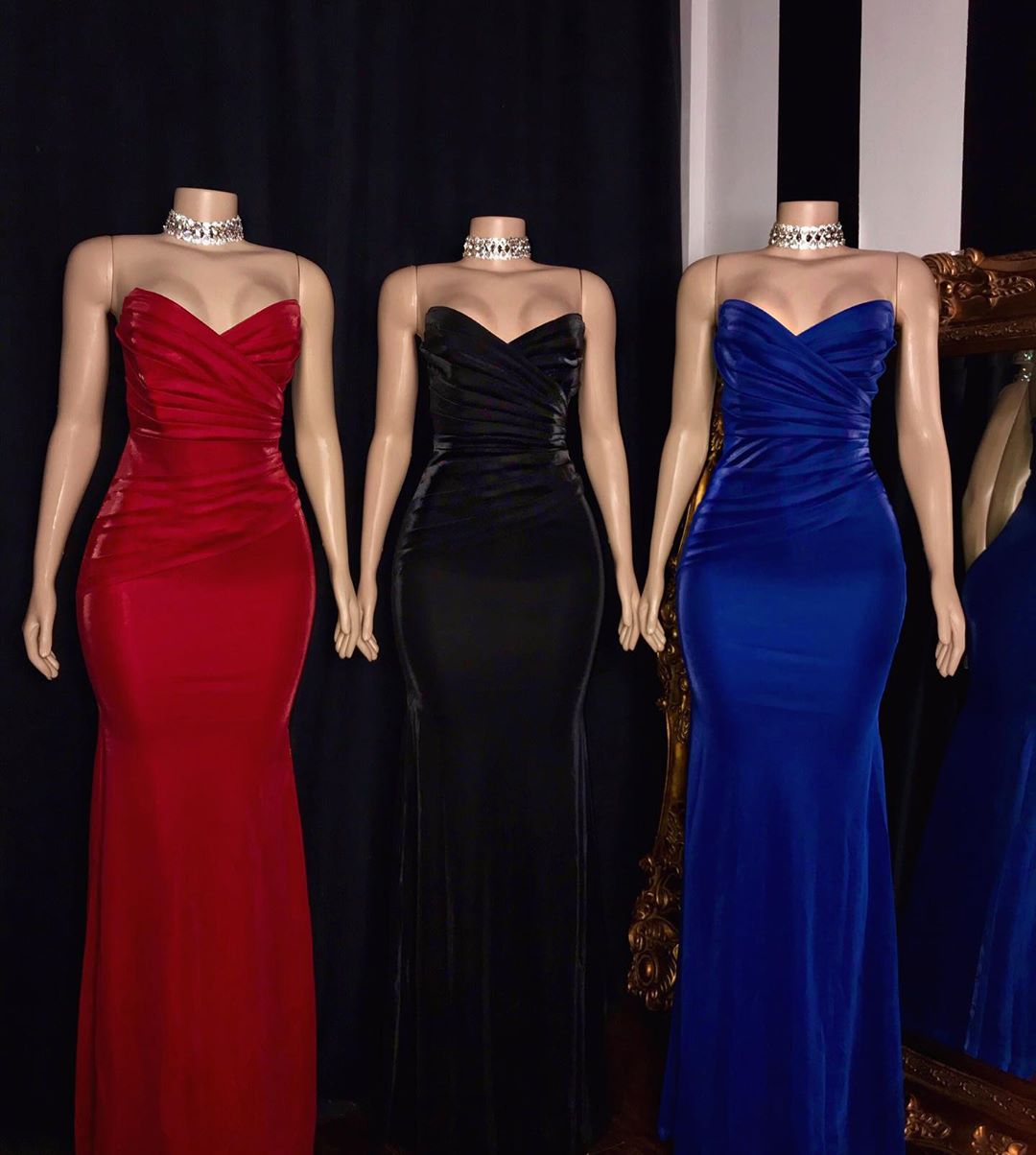 Long Mermaid Sweetheart Floor Length Evening Prom Dresses - YESBABYONLINE