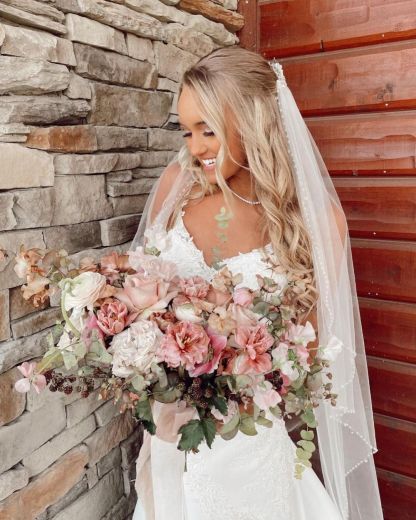 Beautiful Long Mermaid V-neck Satin Lace Sleeveless Wedding Dresses - YESBABYONLINE