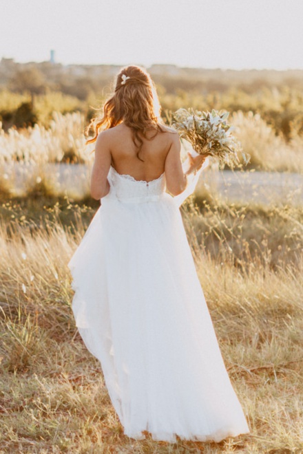Chic Long A-line Sweetheart Tulle Backless Wedding Dresses - YESBABYONLINE