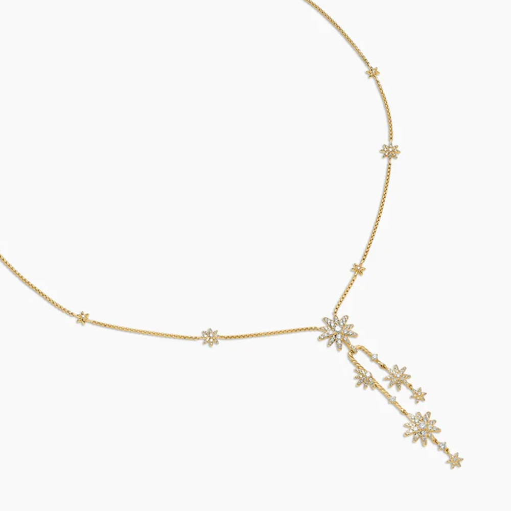 Hexagonal Rhinestone Pendant Necklace